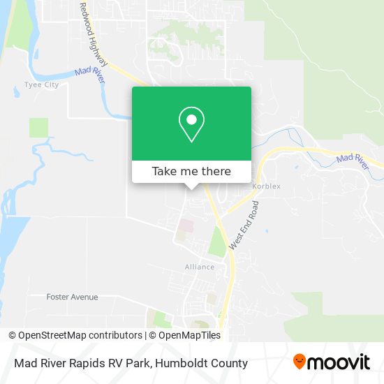 Mad River Rapids RV Park map