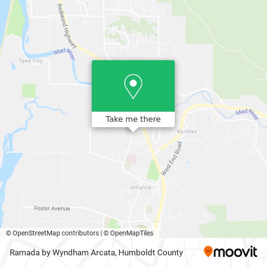 Ramada by Wyndham Arcata map