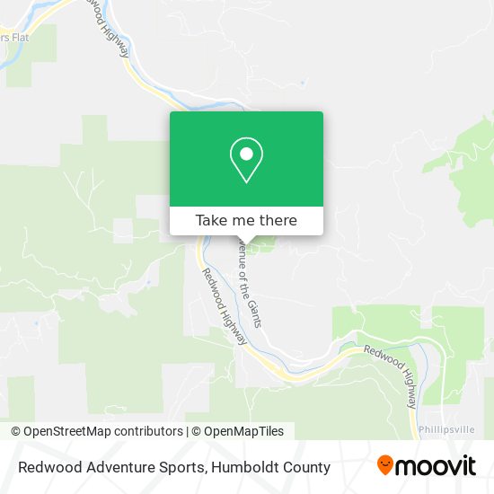 Redwood Adventure Sports map