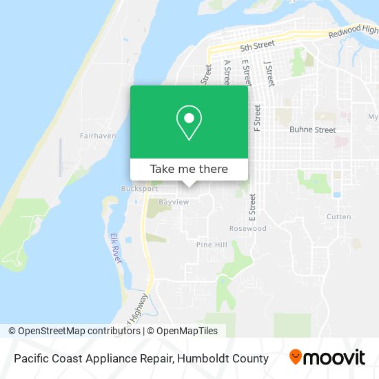 Pacific Coast Appliance Repair map