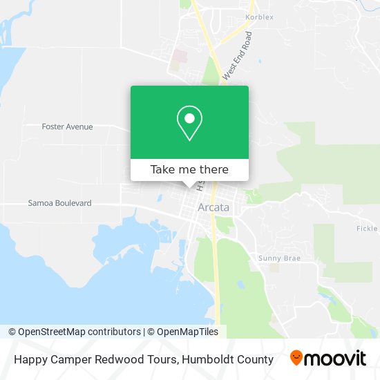 Mapa de Happy Camper Redwood Tours