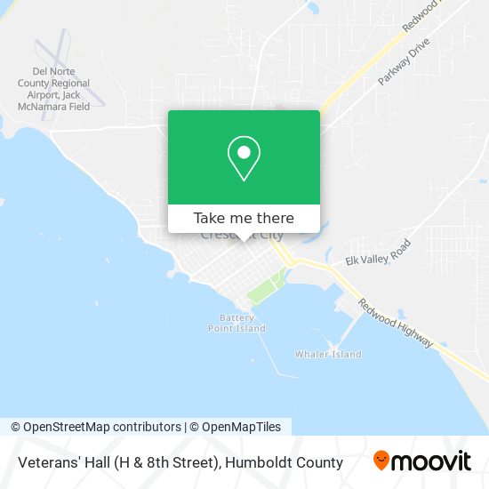 Veterans' Hall (H & 8th Street) map