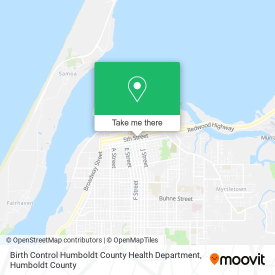 Birth Control Humboldt County Health Department map