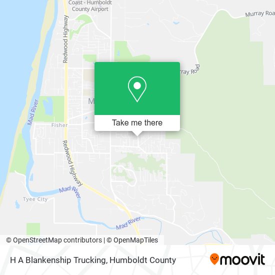 H A Blankenship Trucking map