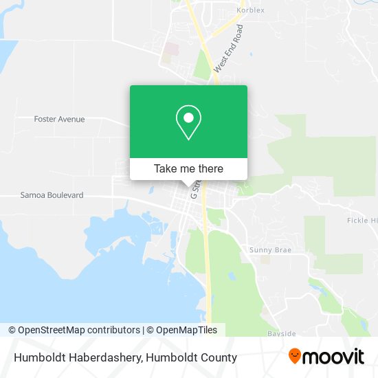 Humboldt Haberdashery map