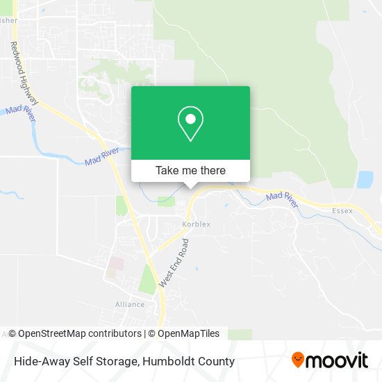 Hide-Away Self Storage map