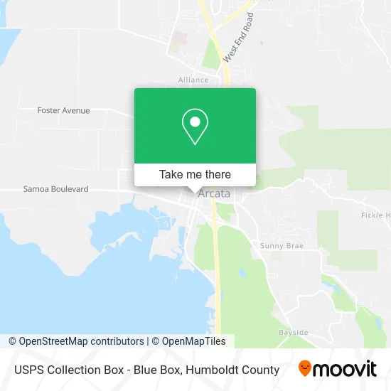 Mapa de USPS Collection Box - Blue Box