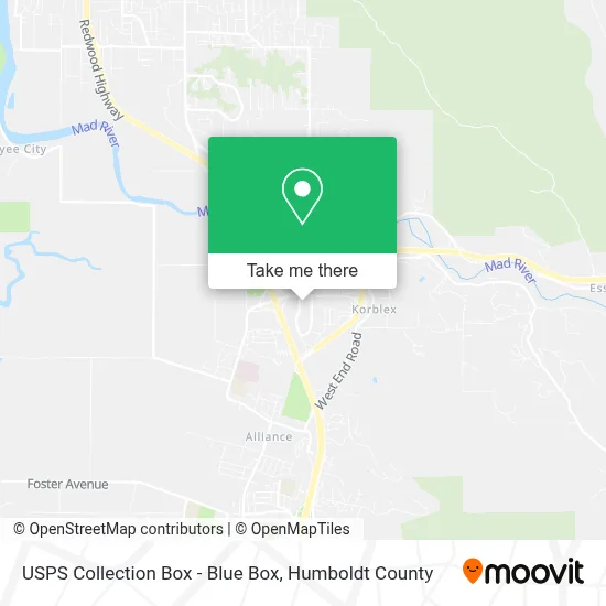 USPS Collection Box - Blue Box map