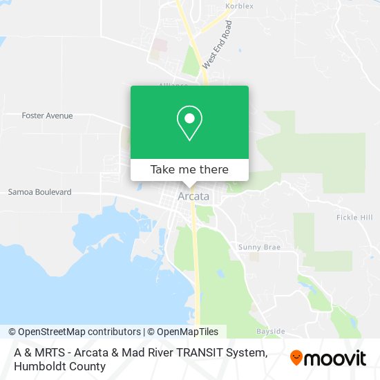 Mapa de A & MRTS - Arcata & Mad River TRANSIT System