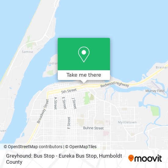 Greyhound: Bus Stop - Eureka Bus Stop map
