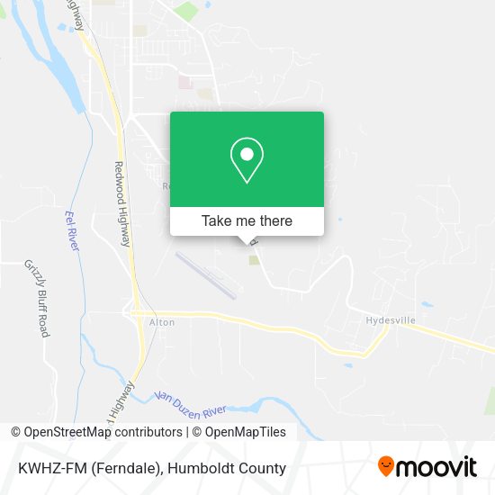 KWHZ-FM (Ferndale) map