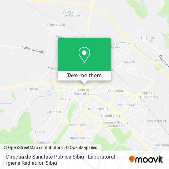 Directia de Sanatate Publica Sibiu - Laboratorul Igiena Radiatilor map