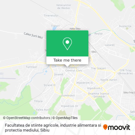 Facultatea de stiinte agricole, industrie alimentara si protectia mediului map