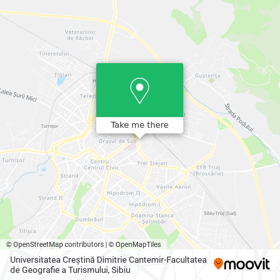 Universitatea Creștină Dimitrie Cantemir-Facultatea de Geografie a Turismului map