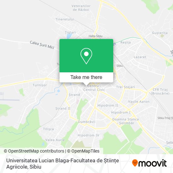 Universitatea Lucian Blaga-Facultatea de Științe Agriicole map