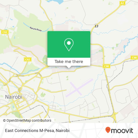 East Connections M-Pesa map