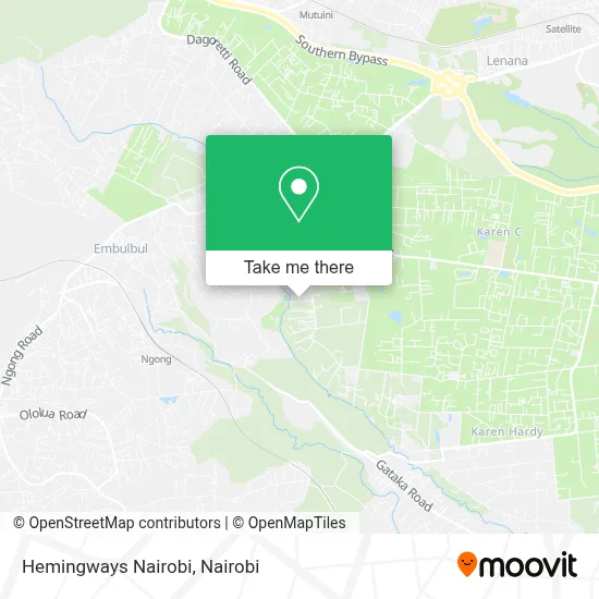 Hemingways Nairobi map