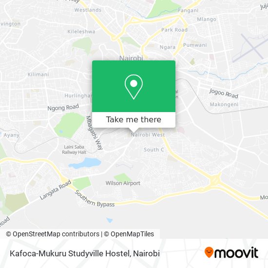 Kafoca-Mukuru Studyville Hostel map