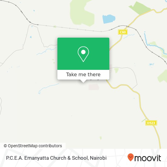 P.C.E.A. Emanyatta Church & School map