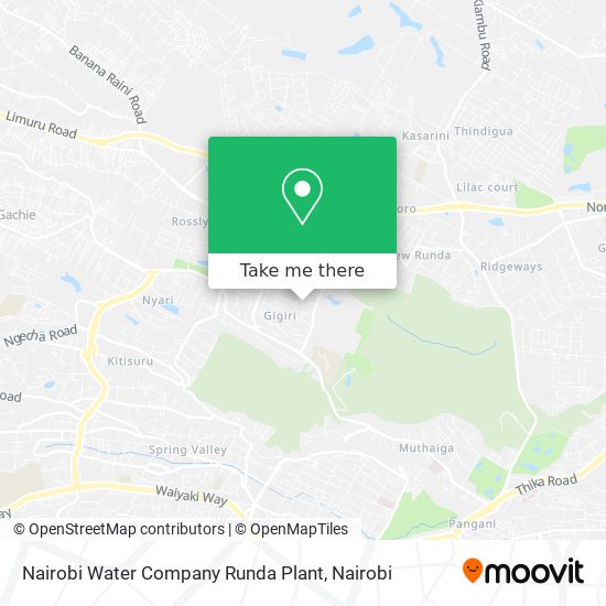 Nairobi Water Company Runda Plant map