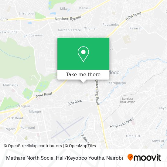 Mathare North Social Hall / Keyobco Youths map