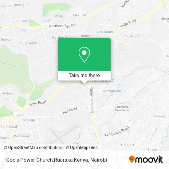 God's Power Church,Ruaraka,Kenya map