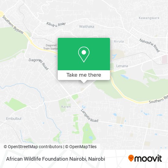 African Wildlife Foundation Nairobi map
