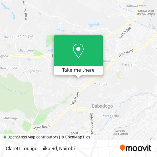 Clarett Lounge Thika Rd map