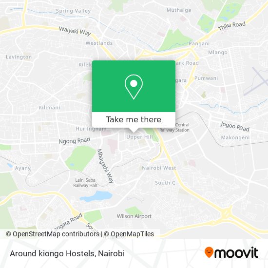 Around kiongo Hostels map