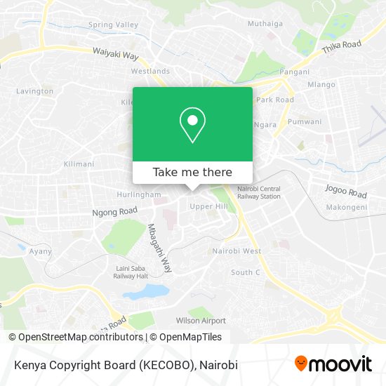 Kenya Copyright Board (KECOBO) map