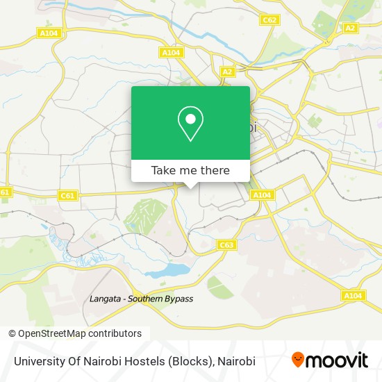 University Of Nairobi Hostels (Blocks) map