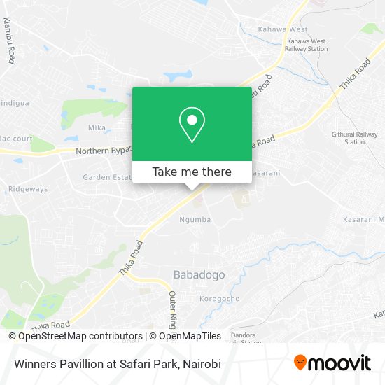 Winners Pavillion at Safari Park map