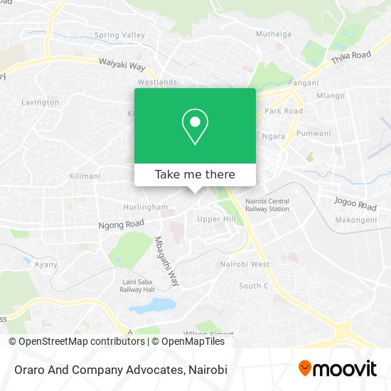 Oraro And Company Advocates map