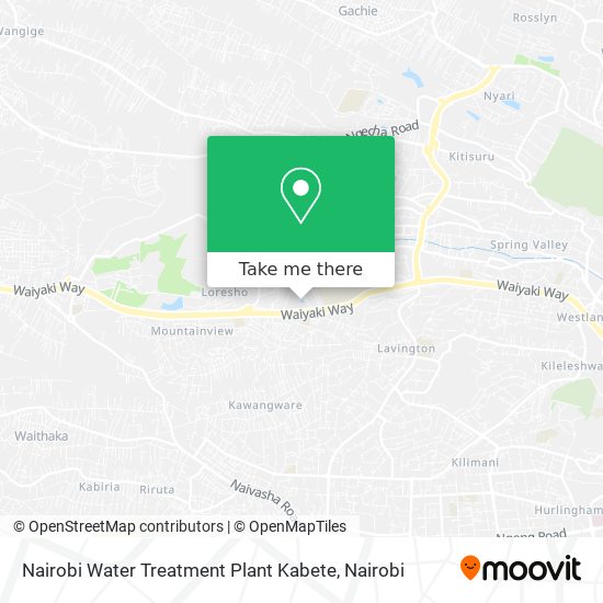 Nairobi Water Treatment Plant Kabete map