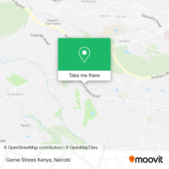 Game Stores Kenya map