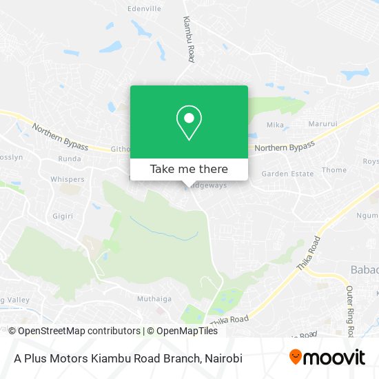 A Plus Motors Kiambu Road Branch map