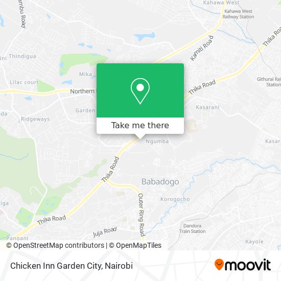 Chicken Inn Garden City map