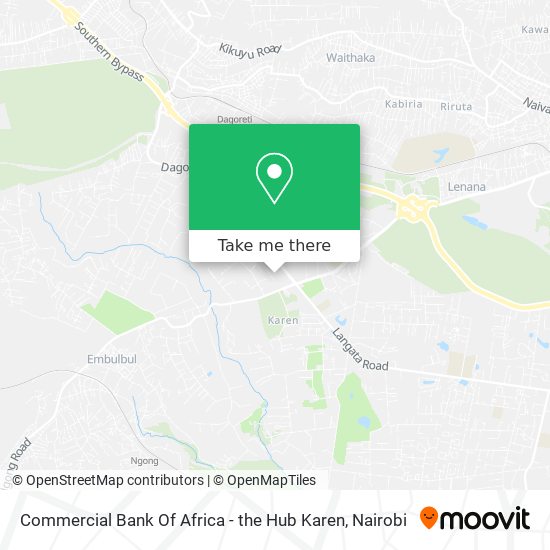 Commercial Bank Of Africa - the Hub Karen map