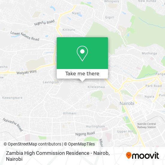 Zambia High Commission Residence - Nairob map