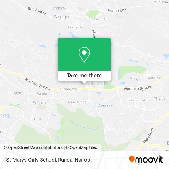 St Marys Girls School, Runda map