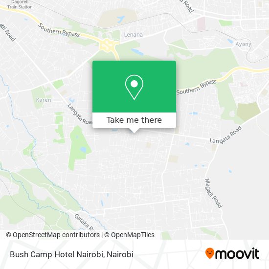 Bush Camp Hotel Nairobi map