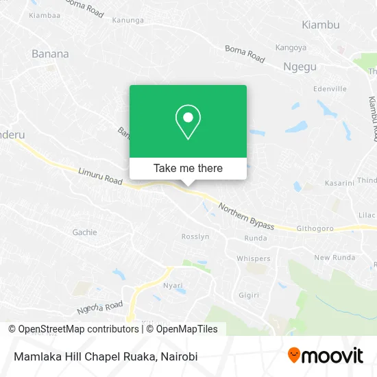 Mamlaka Hill Chapel Ruaka map