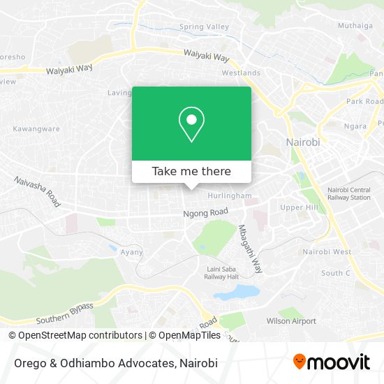 Orego & Odhiambo Advocates map