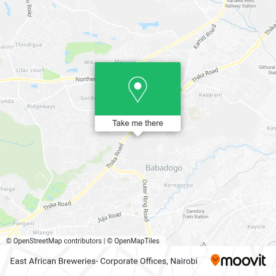 East African Breweries- Corporate Offices map