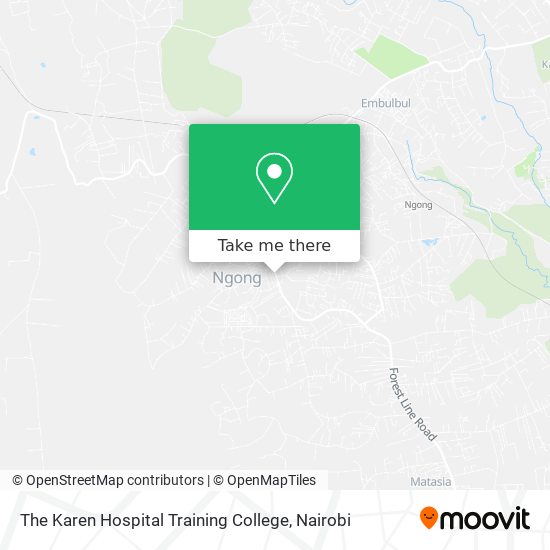 The Karen Hospital Training College map