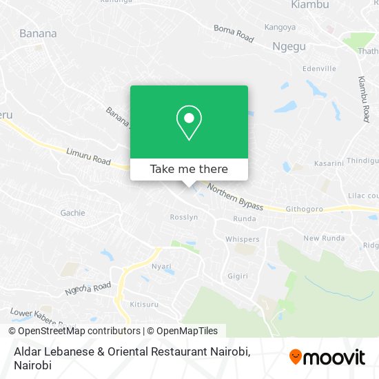 Aldar Lebanese & Oriental Restaurant Nairobi map
