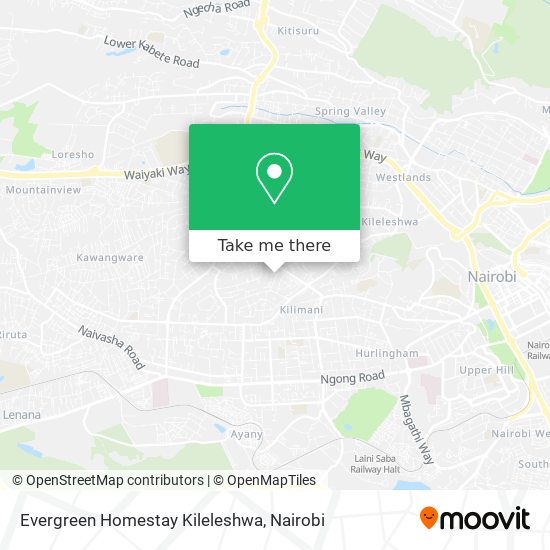 Evergreen Homestay Kileleshwa map