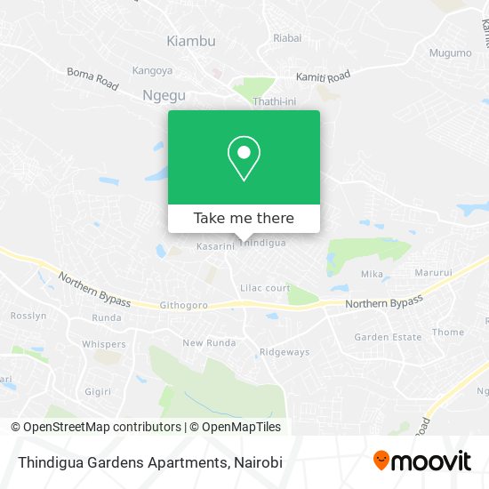 Thindigua Gardens Apartments map