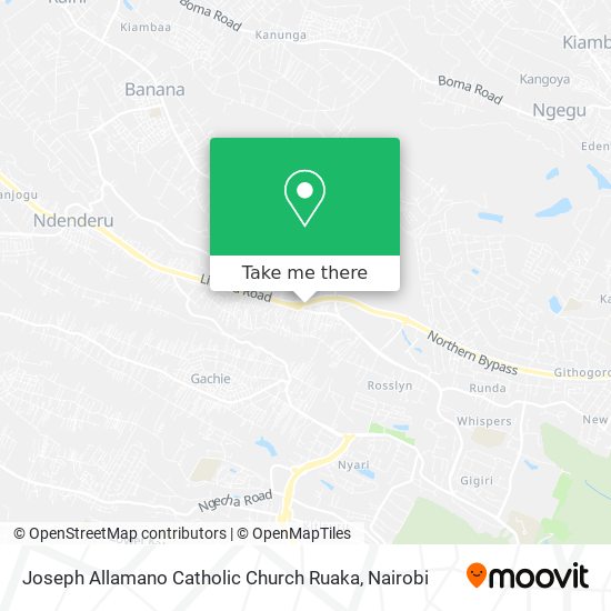 Joseph Allamano Catholic Church Ruaka map