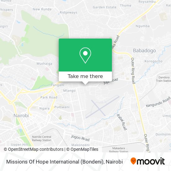 Missions Of Hope International (Bondeni) map
